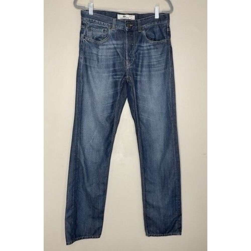 Lacoste‎ Denim Regular Straight Leg Dark Mid Rise Casual Jeans Men Size 32X34